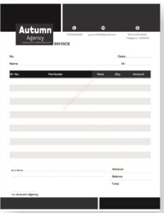 Editable bill book template for fast customization For Agency