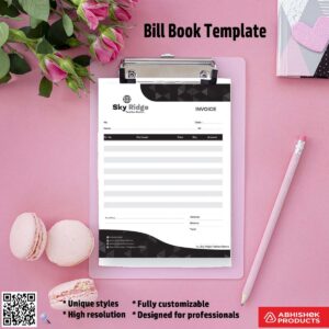 Structured bill book design layout for freelancers For Fashion Store