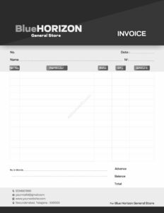 Simple editable bill book design for digital printers For General Store