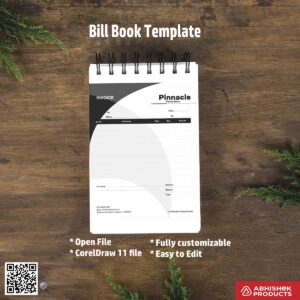 Clean structured bill book design for digital printers For Fancy Store