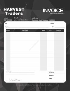 Single colour bill book layout design for digital printing For Traders