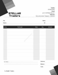 Clean and structured bill book design for digital printers For Traders