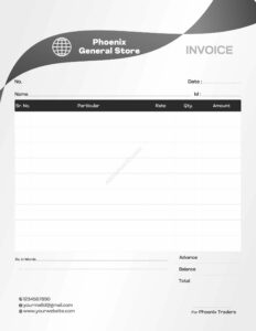 Structured professional bill book layout For General Stores