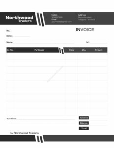 Minimalist bill book outline design for studios For Traders