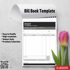 Simple editable bill book layout for studios For Furniture