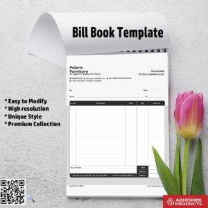 Minimal bill book design template for freelancers For Furniture