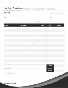 Clean and structured bill book design for digital printers For Furniture