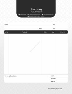 Minimal customizable bill book design For Ayurvedic