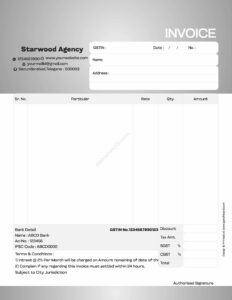 Simple customizable bill book layout for digital printing For Agency