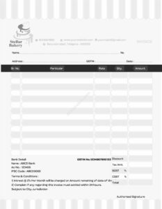 Simple and clear bill book template for quick edits For Bakery