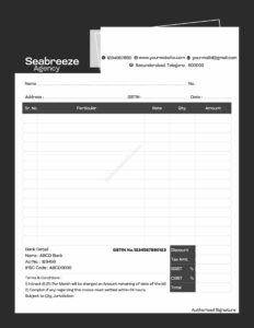 Simple bill book design template in CorelDRAW For Agency