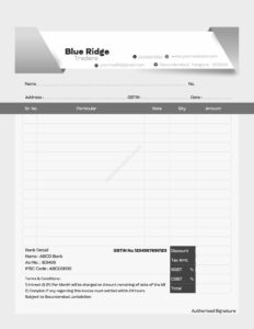 Structured bill book design layout for freelancers For Traders