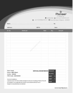 Editable bill book template for fast customization For Traders