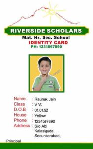 Editable PSD design for designing school ID cards, featuring professional elements