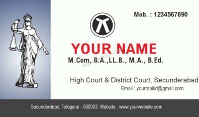 Professional name card design for business use For Advocate