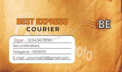Geometric name card design with modern shapes For Courier