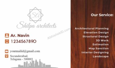 Modern business card design For interior Designers