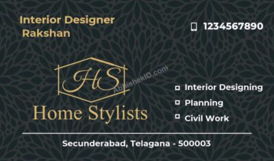 Modern artistic business card design For interior Designers