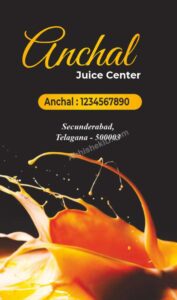 Creative business card with logo integration For Juice Center