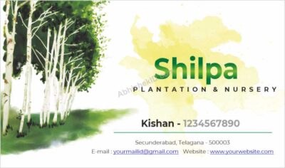 Nature-themed business card design with green elements For Plantaion & Nusery