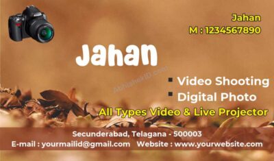 High-quality visiting card design For Photo & Video