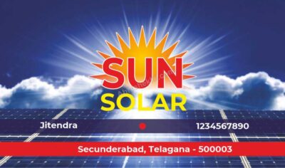 Modern business card design with sleek look For Solar