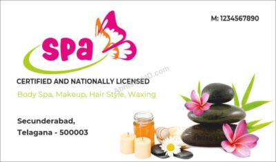 Minimalist modern card design with contemporary look For Spa Center