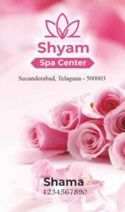 Unique business card with custom printed design elements For Spa Center