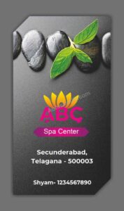 Colorful business card design with vibrant hues For Spa Center