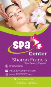 Bold artistic business card design with striking elements For Spa Center