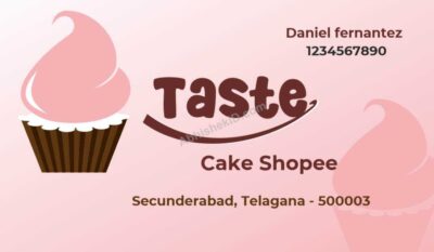Modern colorful card design with vibrant patterns For Cake Shop