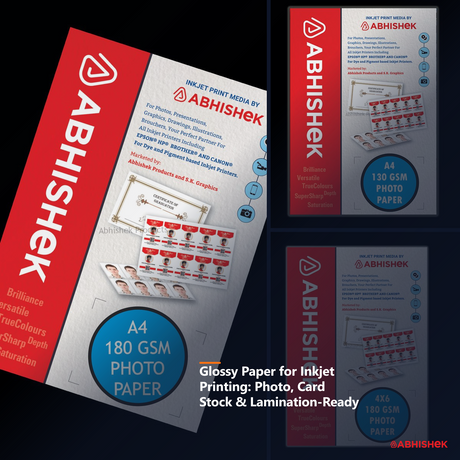 Glossy Paper for Inkjet Printing: Photo, Card Stock & Lamination-Ready — AbhishekID print-shop guide