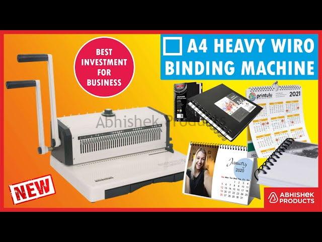 A4 HEAVY DUTY WIRO BINDING MACHINE TO MAKE CALENDAR CATALOGS MENU CARDS Buy @ abhishekid.com