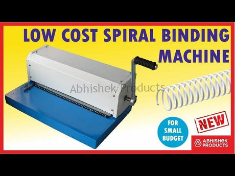 Low Cost Spiral Binding Machine Demo Plastic Sheet Spiral Rings Buy @ www.abhishekid.com