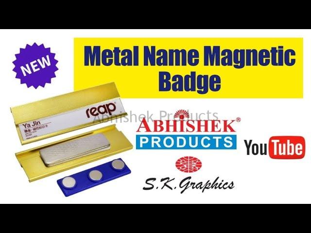 Metal Name Magnetic Badge for Laser Engraving by Abhishek Products.