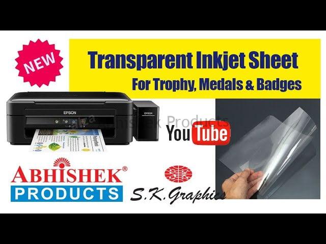 Transparent Inkjet Sheet For Trophy Medals Badges Demo Buy @ www.Abhishekid.com