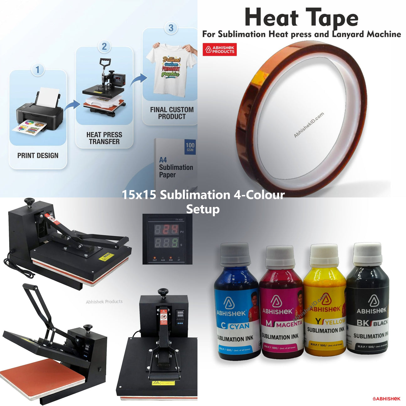 15x15 Sublimation 4-Colour Setup for ID card and print shops in India — product collage