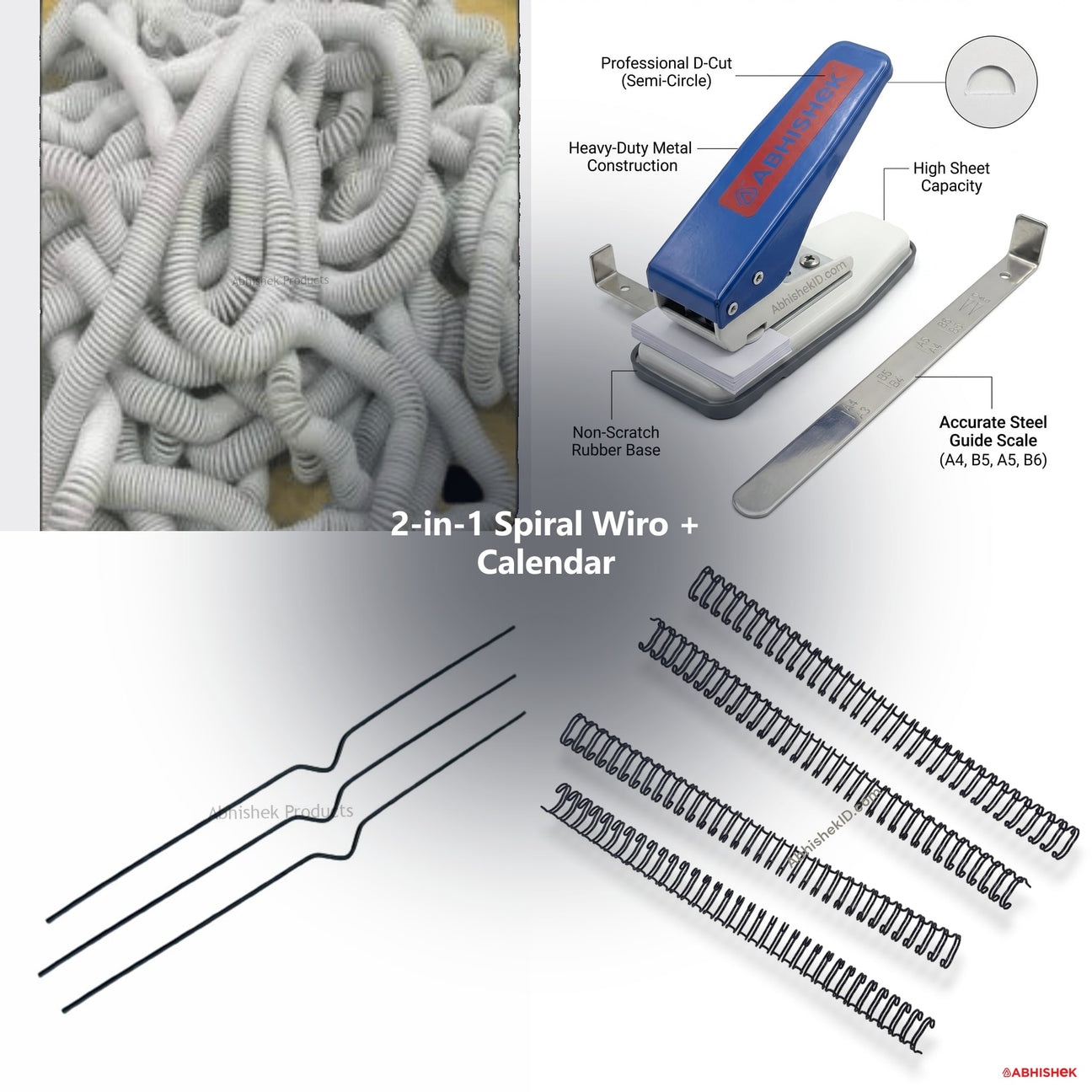 2-in-1 Spiral Wiro + Calendar Setup for ID card and print shops in India — product collage