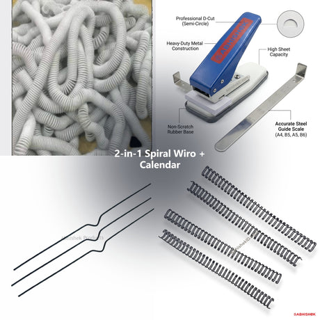 2-in-1 Spiral Wiro + Calendar Setup for ID card and print shops in India — product collage