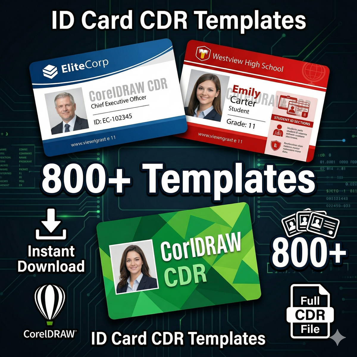 ID Card CDR Templates CorelDRAW | AbhishekID – Abhishek Products