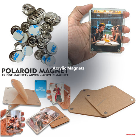 Acrylic Fridge Magnets & Blanks for ID card and print shops in India — product collage