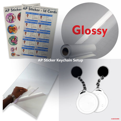 AP Sticker Keychain Setup for ID card and print shops in India — product collage