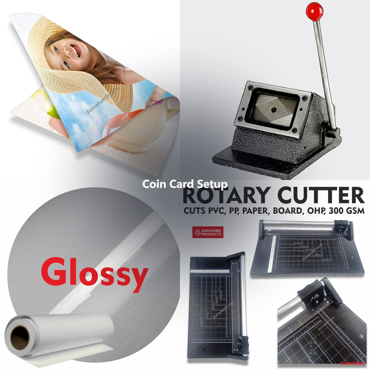 Coin Card Setup Bundle | AbhishekID India for ID card and print shops in India — product collage