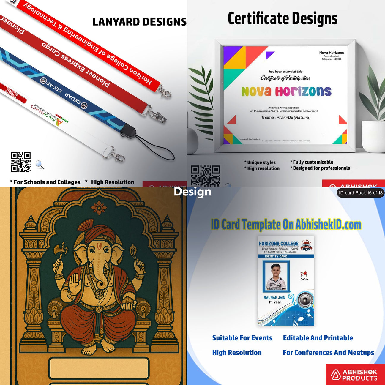 Design Templates CDR for ID card and print shops in India — product collage