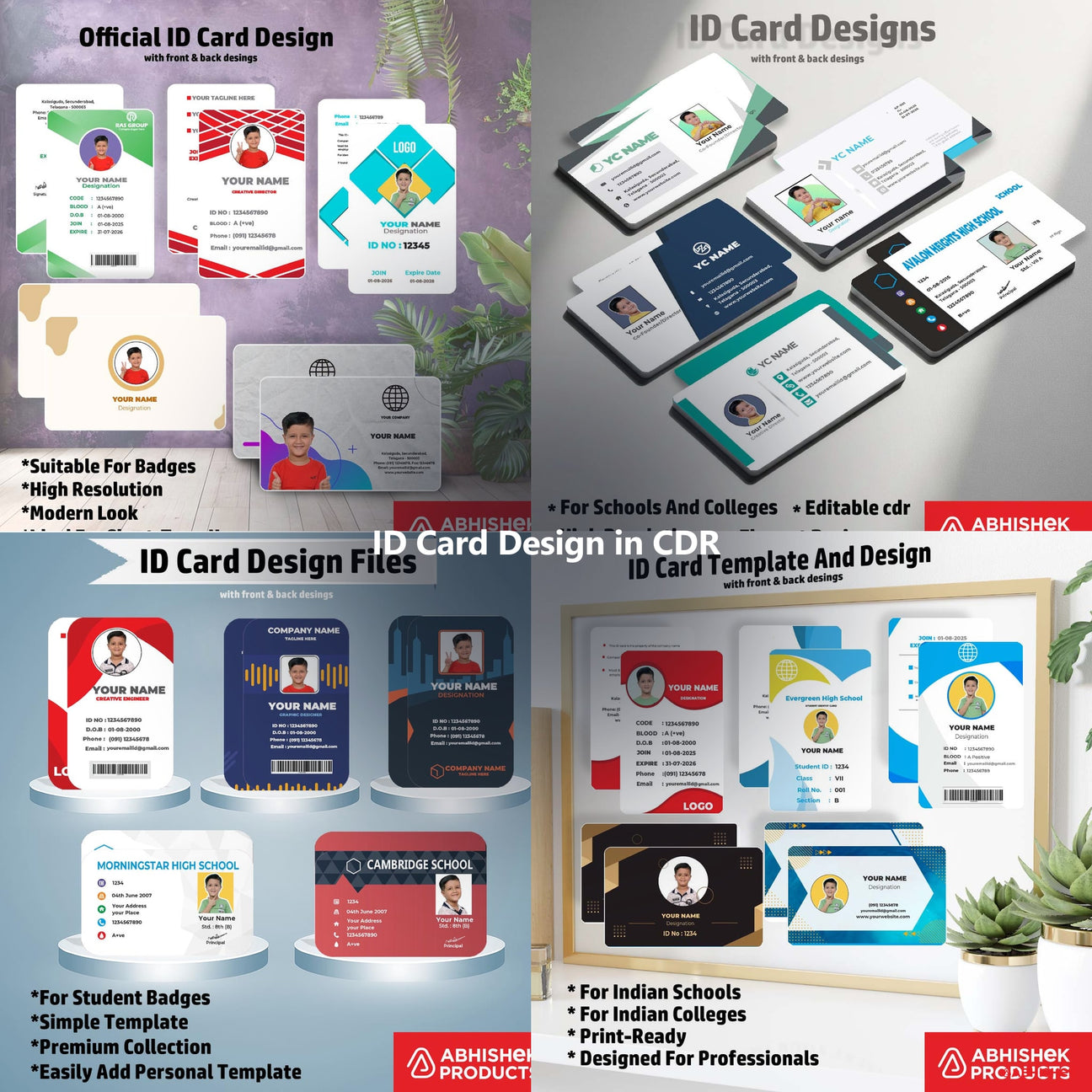 ID Card CDR File Templates for ID card and print shops in India — product collage