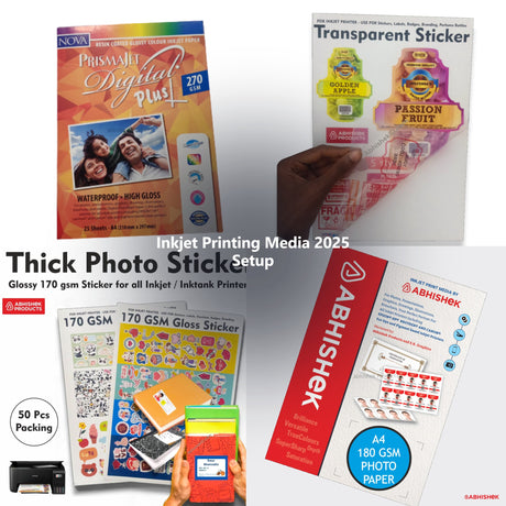 Inkjet Printing Media 2025 Setup for ID card and print shops in India — product collage