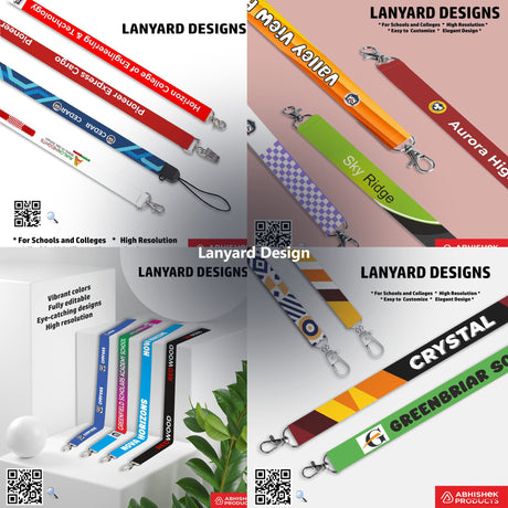 Lanyard Design CDR Templates & Rolls for ID card and print shops in India — product collage