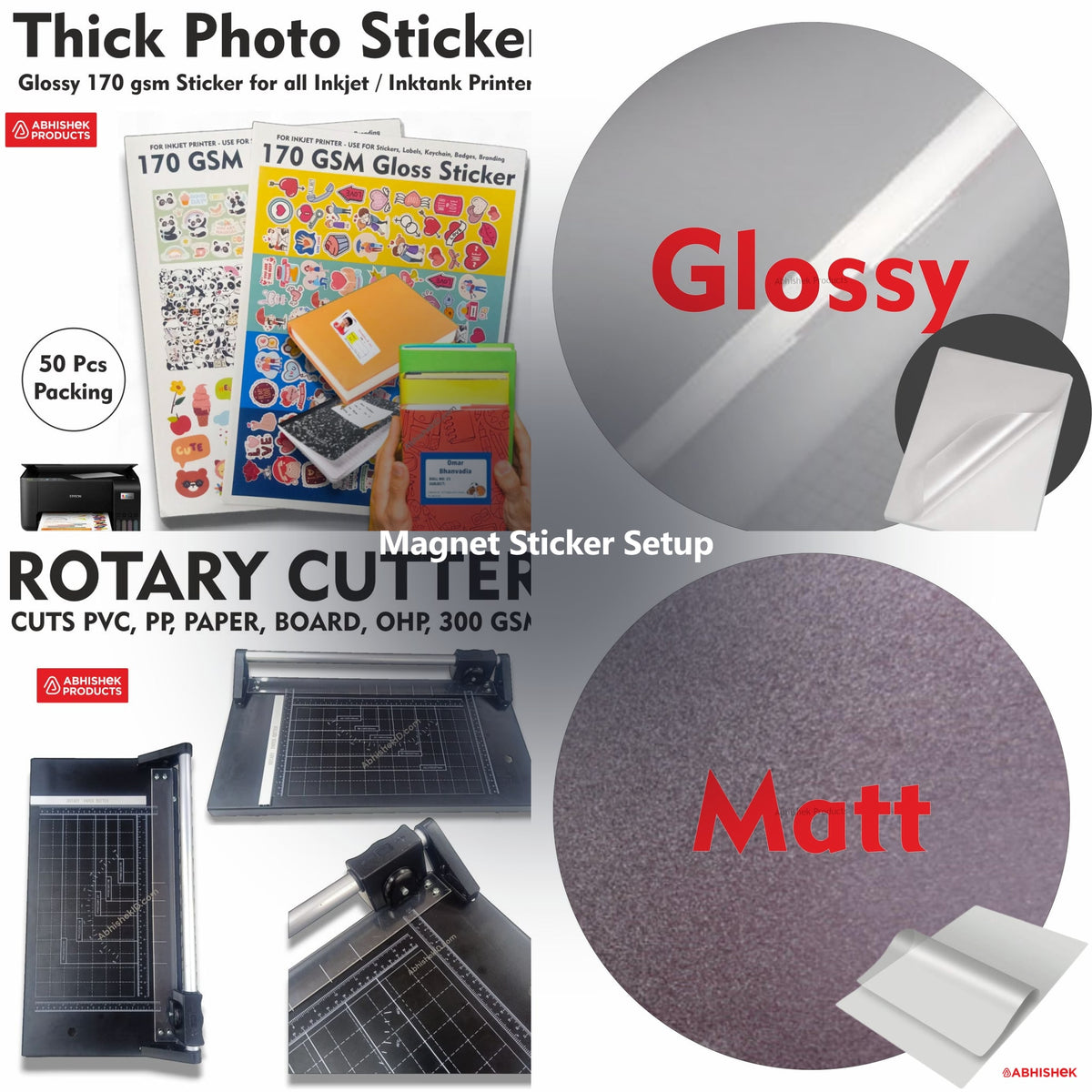 Magnet Sticker Setup for ID card and print shops in India — product collage
