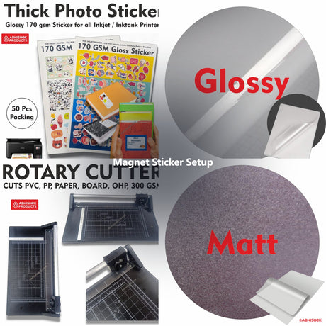 Magnet Sticker Setup for ID card and print shops in India — product collage