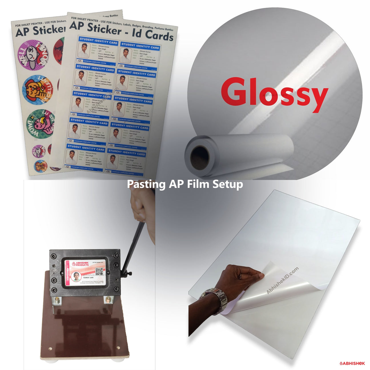 Pasting AP Film ID Card Setup for ID card and print shops in India — product collage